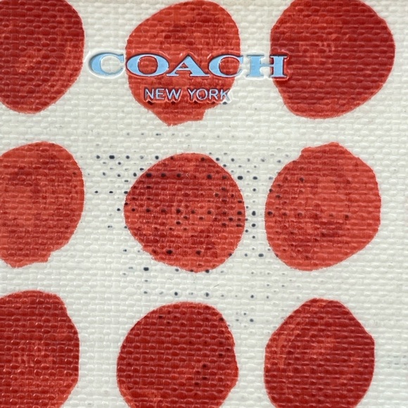 Coach Wallet,Coach Cream and Red Polka Dot Wristlet - Picture 5 of 12
